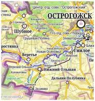 Настенная карта Воронежской области 95 х 105 см (на баннере)