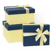 РутаУпак/Комплект подарочных коробок «3в1» Синий/слоновая кость
