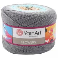 Пряжа YarnArt Flowers (Ярнарт фловерс) - 1 моток цвет: 268 Серый / голубой / беж, 1000 м, 250 г