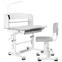 Комплект Anatomica Legare парта + стул + надстройка + выдвижной ящик + светильник 224 белый/серый