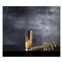 Свеча светодиодная M-TWINKLE в стакане, высота - 12,5 см, цвет - бронзовый, 063-25