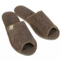Тапочки Burunduk из войлока открытые серые "Оптима", унисекс, серый, 27 (размер обуви 41)