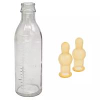 Бутылочка стеклянная ,комплект (1 бутылочка и 2 соски)