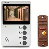 Видеодомофон Ginzzu DP-0401, 4.3", панель 420твл, IP65