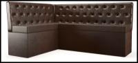 Кухонный диван угловой Венеция лофт 158х118х82 коричневый