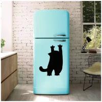 Магнитно меловая доска для рисования на кухню на холодильник для записей "Котик №2" + мел + губка