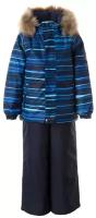 Комплект для мальчика WINTER 41480030-22086 Huppa, Размер 110, Цвет 22086-синяя полоска/темно-синий