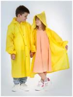 Детский дождевик кнопки / непромокаемый плащ / желтый / защита от ветра и дождя