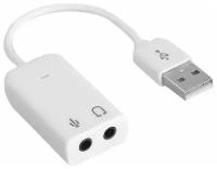 Внешняя звуковая карта USB Jack 3.5 микрофон наушники / для ноутбука, ПК, Mac