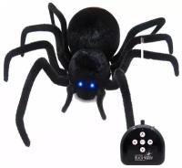 Радиоуправляемый паук Черная вдова Zhorya на радиоуправлении, светятся глаза, двигает лапками,игрушка на пульте управления, 31х26х10 см