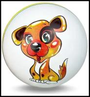 Детский резиновый мячик Собачка (диаметр 12,5 см) с цветными полосами