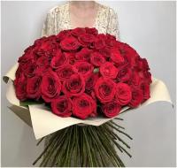 Букет из красных роз Ред Наоми, 50 см 101 шт