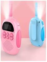 Детское портативное радио, 3 километра, взаимодействие родителей, розовый и голубой Детский игровой набор 2 рации, радионяня, с фонариком