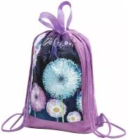 Сумка / мешок / рюкзак для сменной обуви (сменки) Юнландия, с ручками, боковой карман на молнии, 46х36 см, Flowers