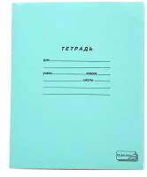 Тетрадь зелёная обложка 12л, косая линия с полями, офсет, "пзбм", 19971