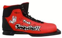 Trek Ботинки лыжные TREK Snowball NN75 ИК, цвет красный, лого чёрный, размер 30