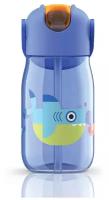 Бутылочка детская с силиконовой соломинкой Zoku, 415 мл, синяя