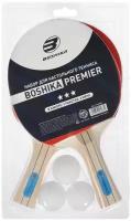 BOSHIKA Набор для настольного тенниса BOSHIKA Premier: 2 ракетки, 3 мяча