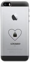 Силиконовый чехол с принтом Locked для Apple iPhone SE / 5s / 5 / Эпл Айфон 5 / 5с / СЕ