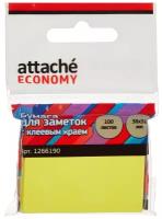 Стикеры "Attache Economy", 38x51 мм, 100 лист, неоновый желтый