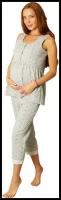 Женская пижама Good Night Серый размер 50 Кулирка Лика Дресс майка свободного кроя бриджи с карманами украшены кружевными манжетами