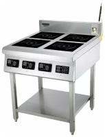 Профессиональная кухонная индукционная плита iPLATE ALFA, 4 конфоркии по 3500 Вт (без импульса), термощуп, 380 В