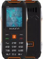 Телефон MAXVI T100, 2 SIM, черный/оранжевый