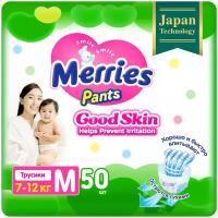 Подгузники-трусики Merries Good Skin M 7-12 кг 50 шт