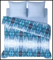 Комплект постельного белья АртПостель Квартал, 2-спальное, бязь, голубой/синий