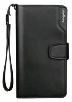 Мужское портмоне-кошелек Baellerry Premium с ремешком на запястье, цвет черный, в подарок (в подарочной упаковке)