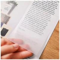 Прозрачные стикеры для заметок и записей в тетрадях и книгах Sticky Note L 95х70 мм (50 шт)