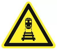 Предупреждающий знак Берегись поезда. 200х200 мм