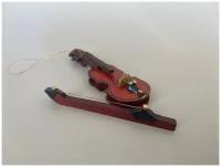 Кукольная скрипка 8см - дерево