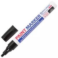 Маркер-краска лаковый (paint marker) 4 мм, черный, нитро-основа, алюминиевый корпус, BRAUBERG PROFESSIONAL PLUS, 151445