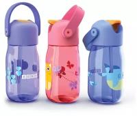 Бутылочка детская с силиконовой соломкой Zoku, 415 мл, фиолетовая