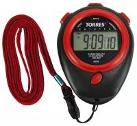 Секундомер TORRES Stopwatch, арт.SW-002, часы, будильник, дата, шнур с карабином, черно-красн. NEW