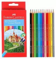 FABER-CASTELL Карандаши 12 цветов Faber-Castell ECO «Замок» 1201 7/2.8 мм, шестигранный корпус, без точилки