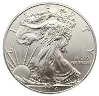 Инвестиционная монета 1 доллар США " Шагающая Свобода" 1 унция серебра 2014 год UNC без оборота