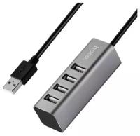 USB Разветвитель Hoco HB1 на 4 USB, концентратор, серый
