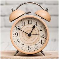 Часы будильник Дерево Эврика (N 2) часы настольные, детские взрослые, подарочные мужские, женщине, ребенку, на стол, в спальню