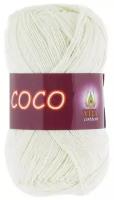 Пряжа хлопковая Vita Cotton Coco (Вита Коко) - 1 моток, 3853 молочный, 100% мерсеризованный хлопок 240м/50г