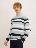 Джемпер Tom Tailor, размер S, light grey white blue stripe