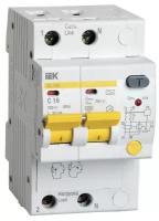 Дифференциальный автоматический выключатель АД12М 2Р С16 30мА IEK