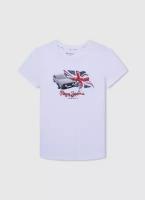 футболка для мальчиков, Pepe Jeans London, модель: PB503534, цвет: белый, размер: 16