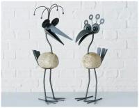 Декоративные фигуры "Птички джанго", металл, 35 см (2 шт, Boltze