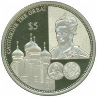 (2012) Монета Соломоновы Острова 2012 год 5 долларов "Екатерина II" Серебро Ag 925 Серебро Ag 925