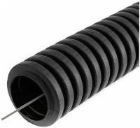 Труба гофрированная ПНД Plast с зондом d16 мм, черная EKF PROxima