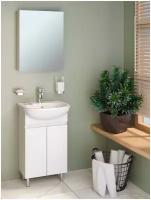 Мебель для ванной / Runo / Лада 50 / белый / тумба с раковиной Уют 50/ шкаф для ванной / зеркало для ванной