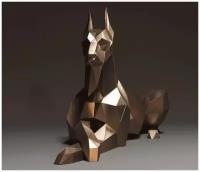 Полигональная фигура собака Доберман