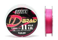 Плетёный шнур Sunline Shooter Defier D-Braid Pink 120m #0.8/11lb